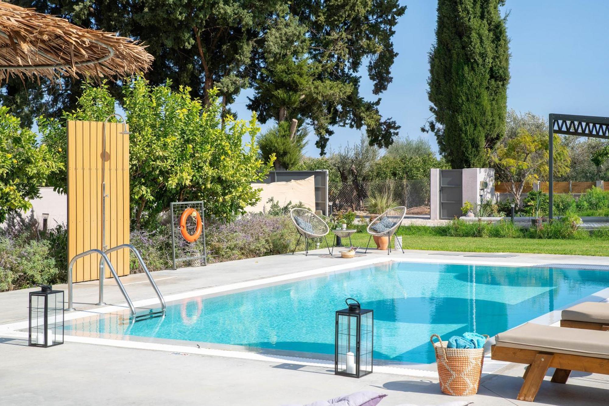Ethria Pool Villa With Heated Jacuzzi Afantou Exterior photo