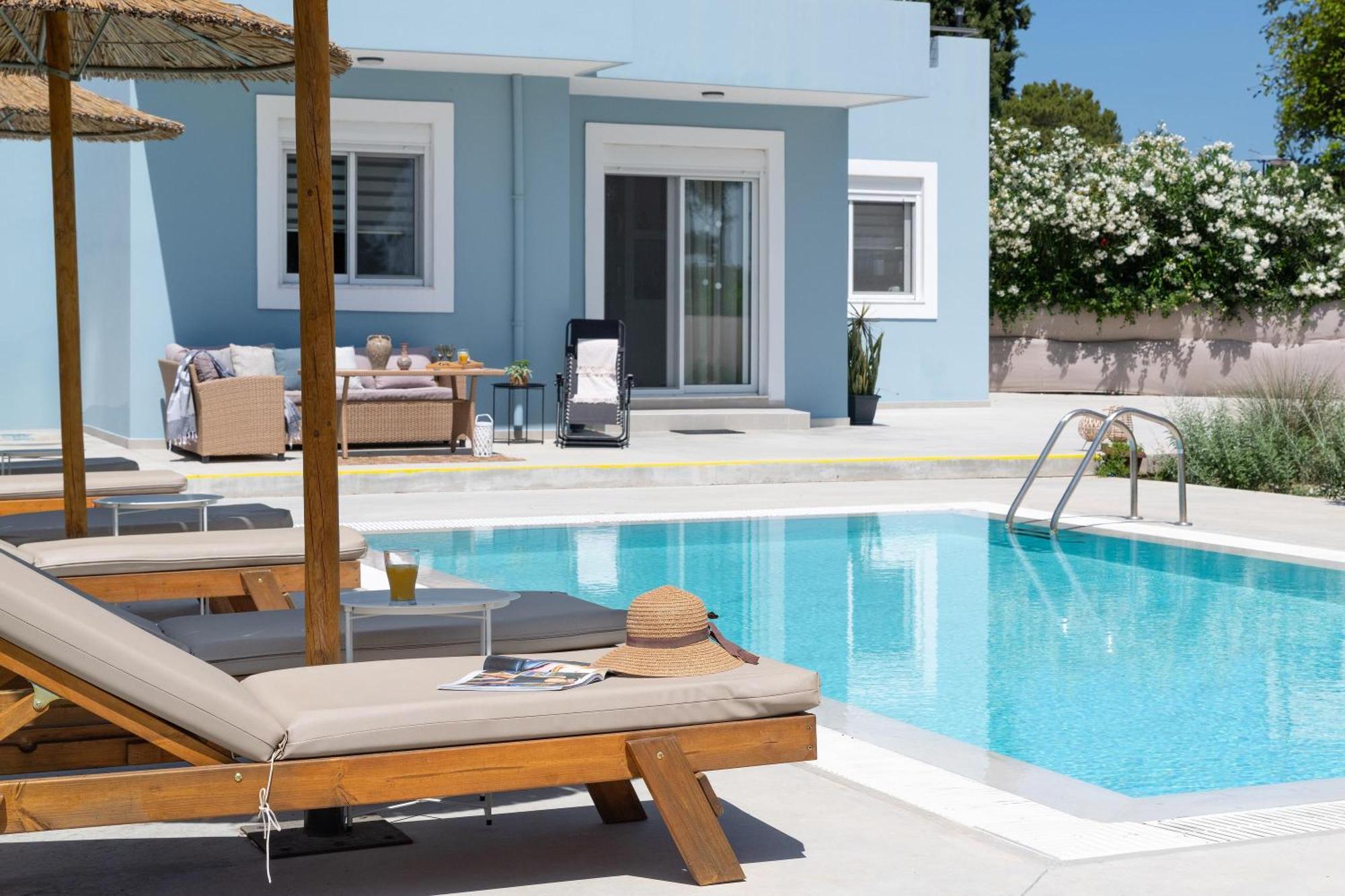 Ethria Pool Villa With Heated Jacuzzi Afantou Exterior photo