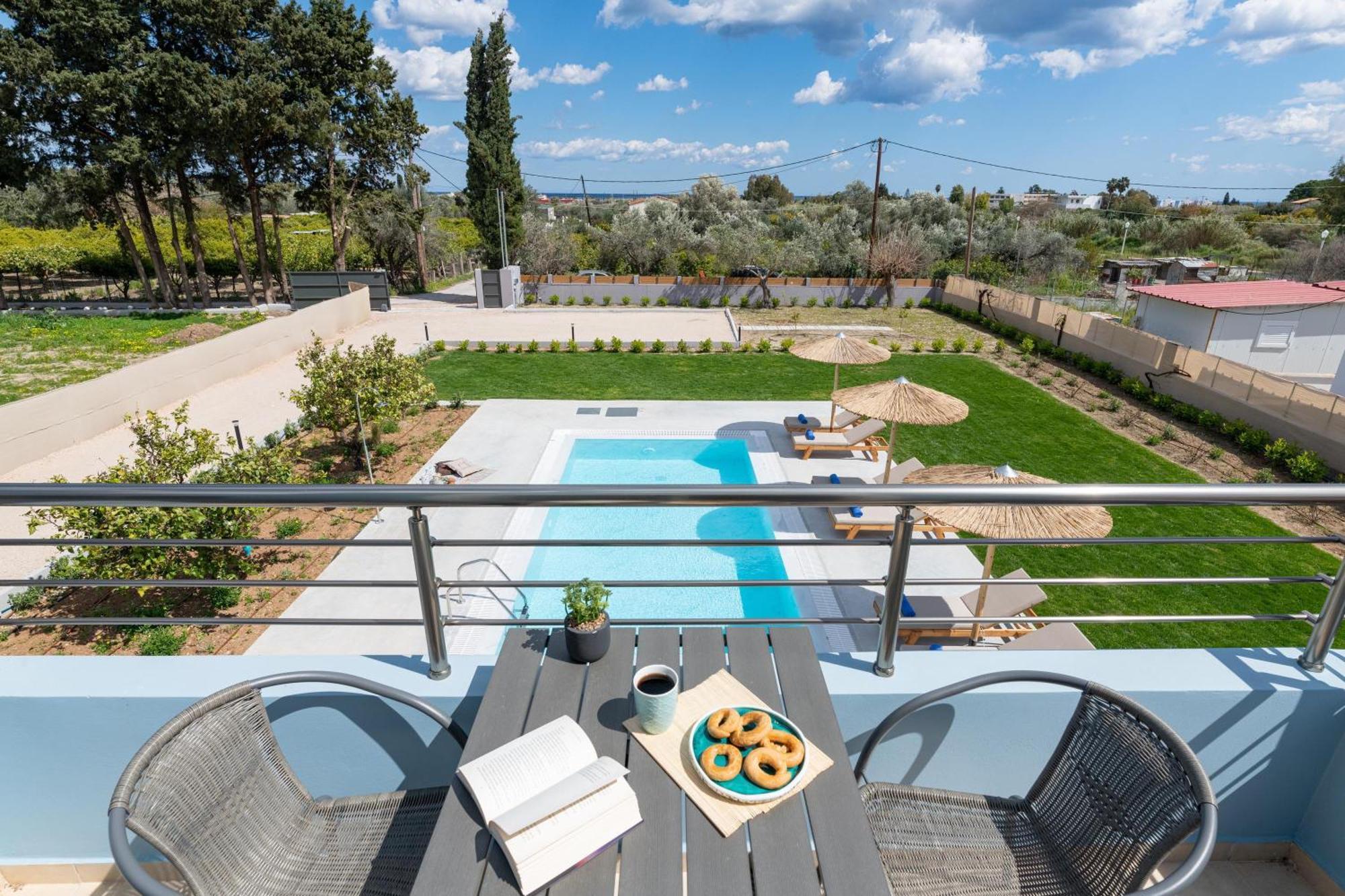Ethria Pool Villa With Heated Jacuzzi Afantou Exterior photo