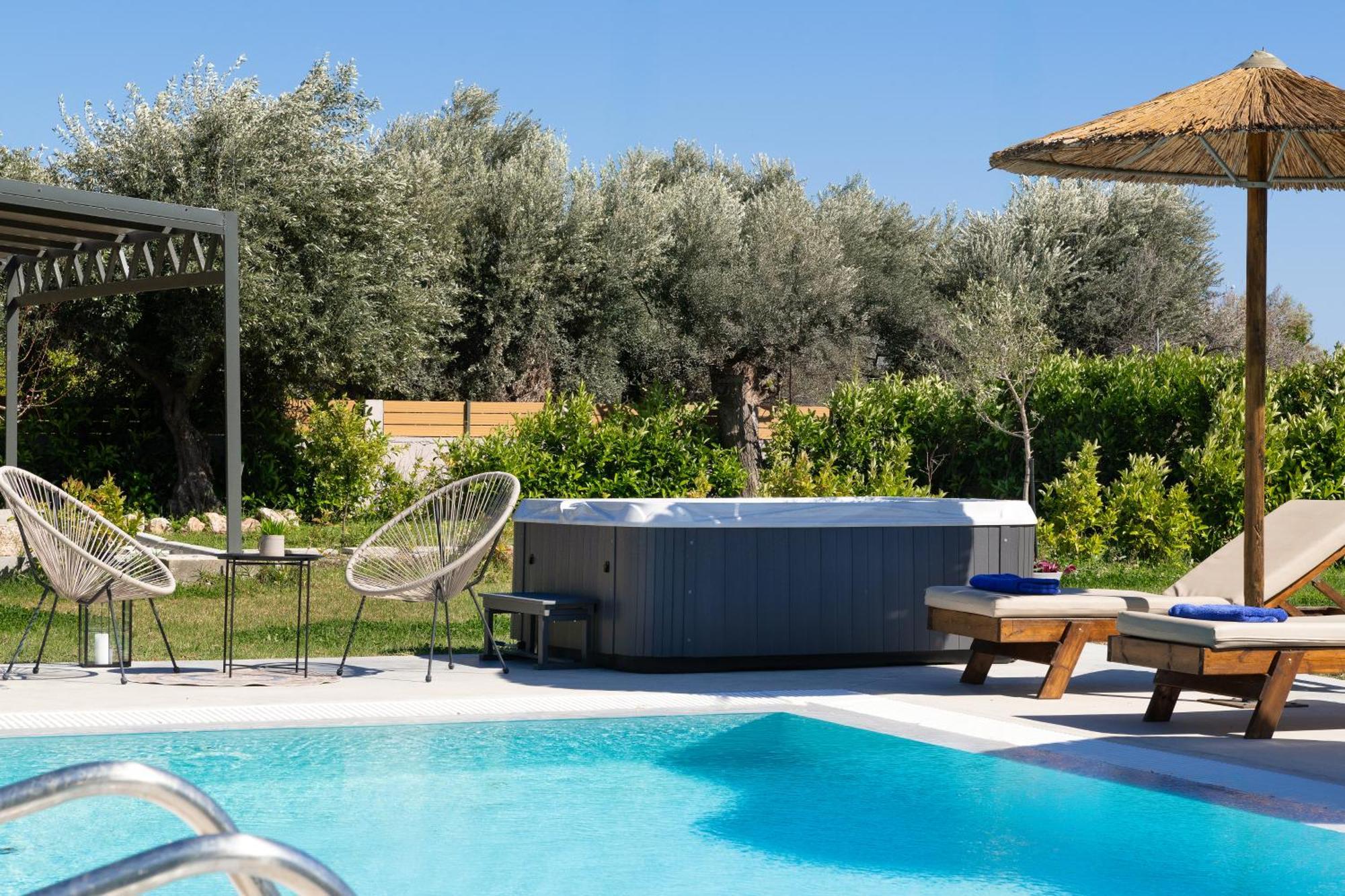 Ethria Pool Villa With Heated Jacuzzi Afantou Exterior photo